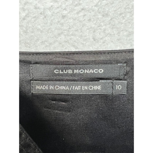 Club Monaco Black Silk Blend Satin Mini Dress Pockets Size 10 Cocktail Y2K - Picture 6 of 13